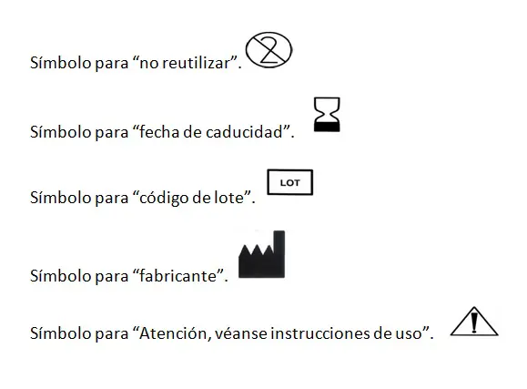 símbolos productos sanitarios